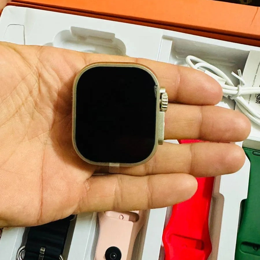 Ultra Smart Watch With 7 Silicone Straps Offering Stylish Variety And Comfortable Wear For Everyday Use