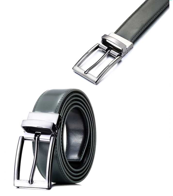 2 in 1 Double Sided Black and Brown Best Quality Leather Belt for Men/Boys