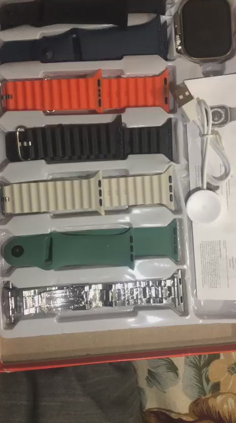 Ultra Smart Watch With 7 Silicone Straps Offering Stylish Variety And Comfortable Wear For Everyday Use